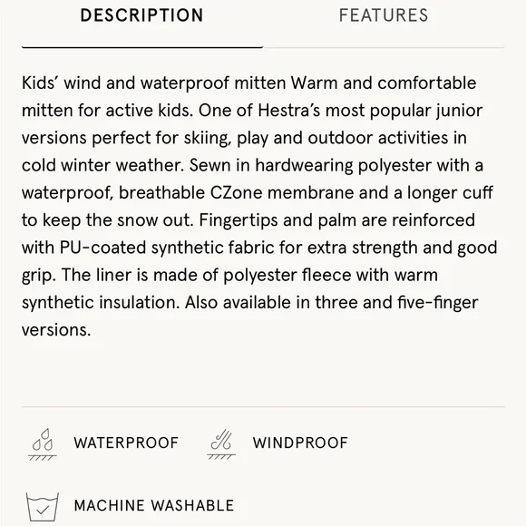 Hestra CZone Jr Insulated Mitt - Picture 5 of 5